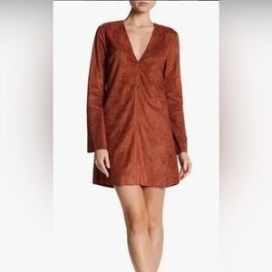 ASTR the Label Anthropologie Vegan Faux Suede Shift Dress Sz Large
